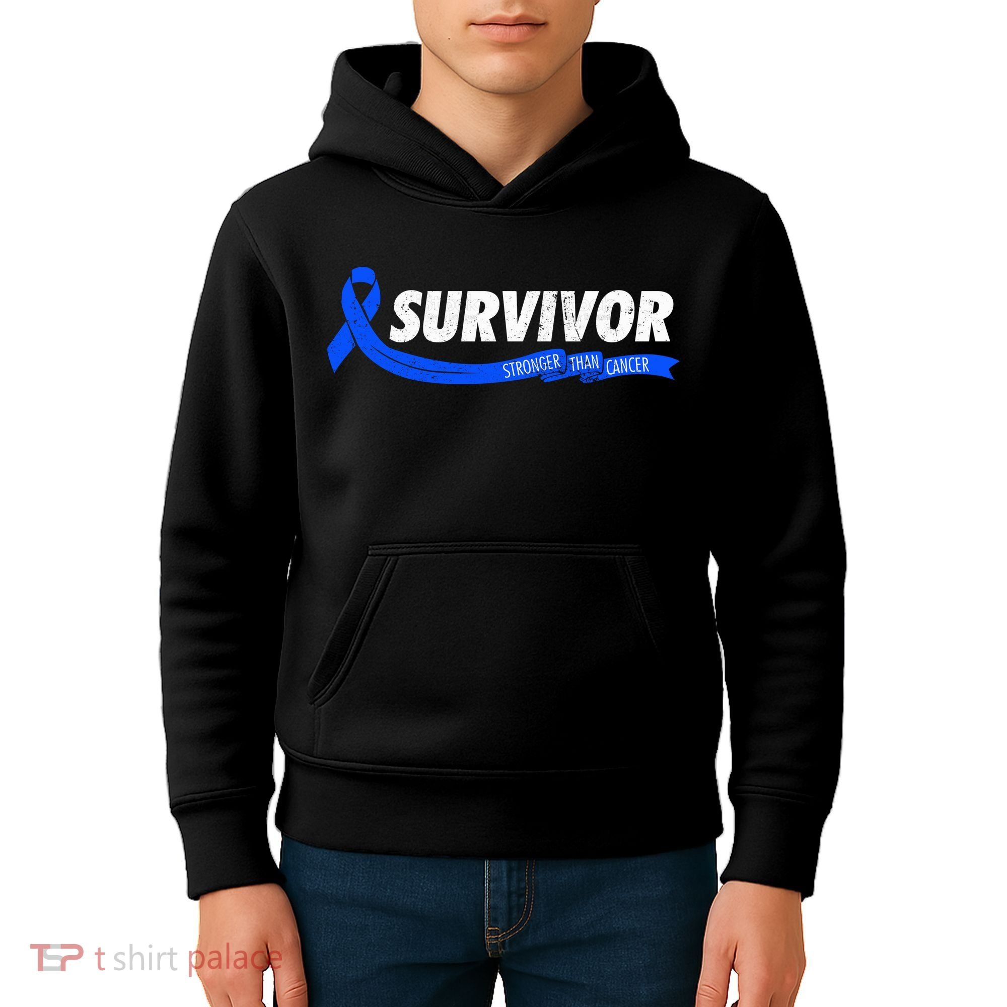 Survivor Stronger Than Cancer Colon Cancer Awareness Gift Kids Hoodie