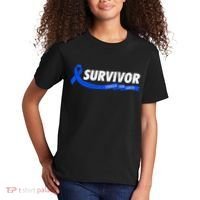 Survivor Stronger Than Cancer Colon Cancer Awareness Gift Kids T-Shirt thumb 2
