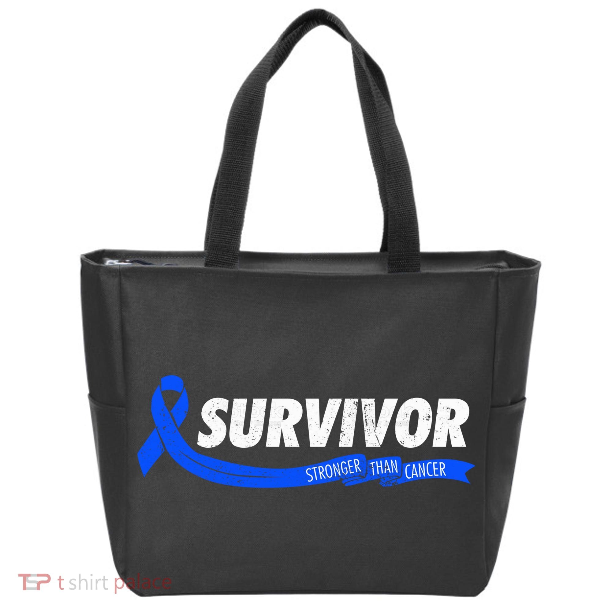 Survivor Stronger Than Cancer Colon Cancer Awareness Gift Tote Bag