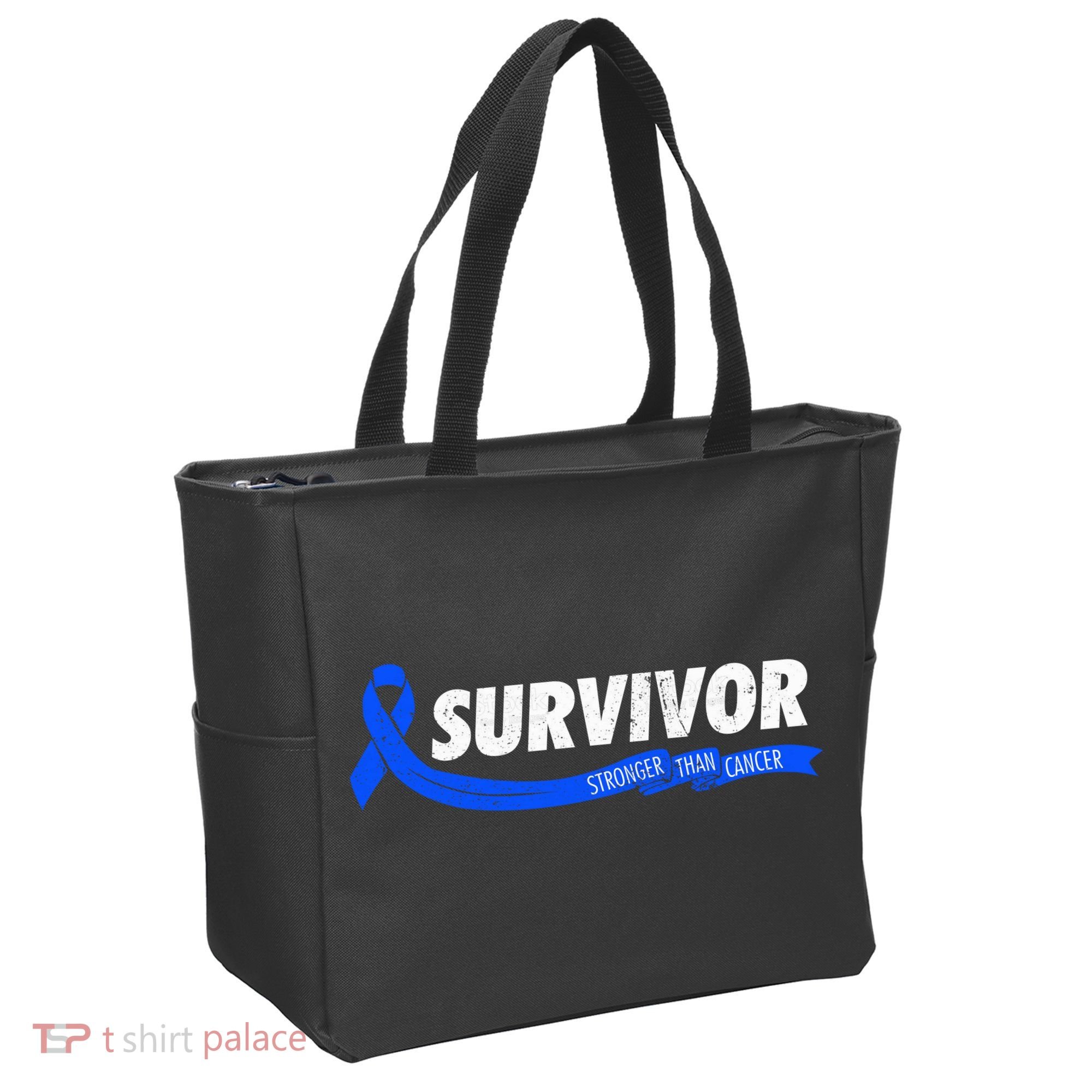 Survivor Stronger Than Cancer Colon Cancer Awareness Gift Tote Bag