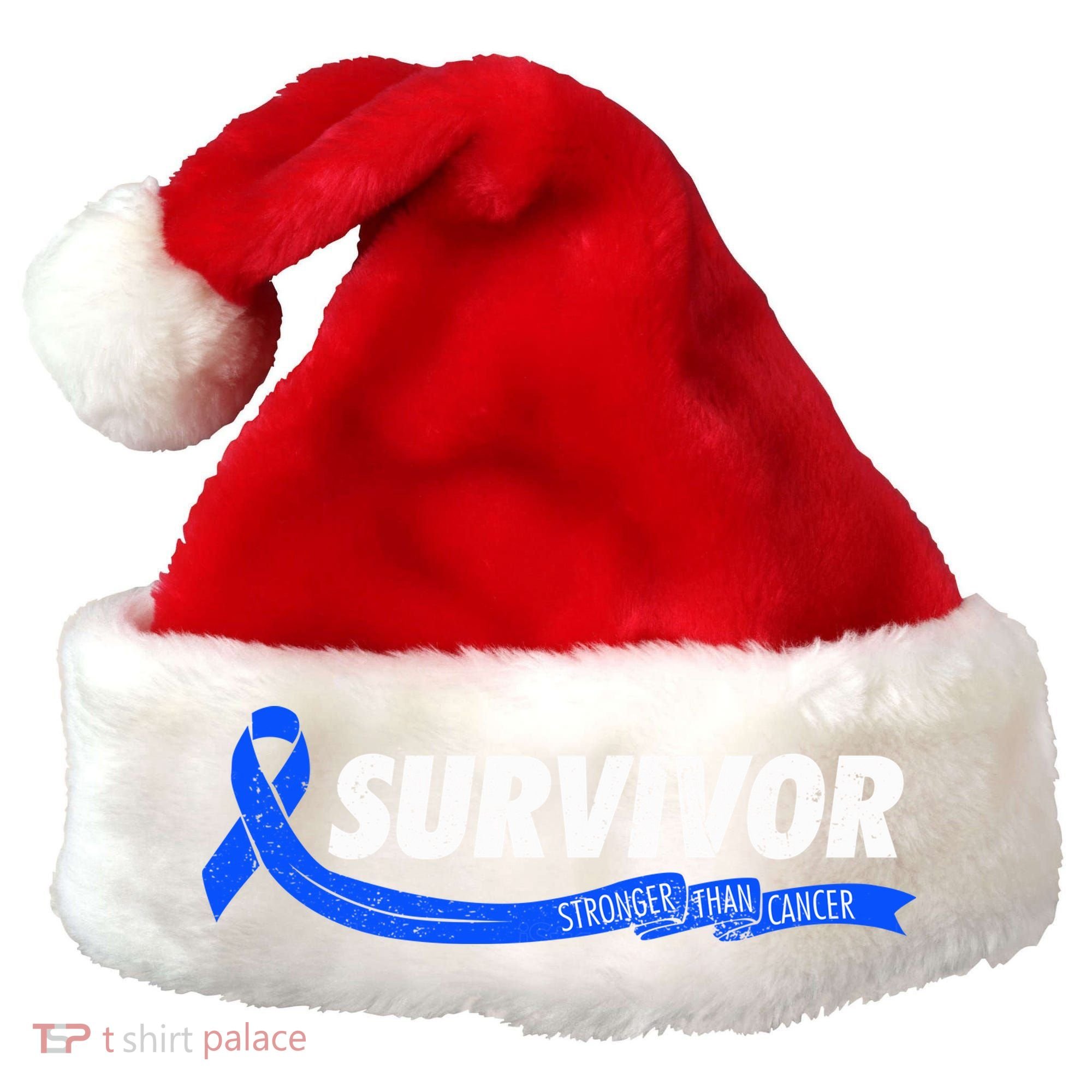 Survivor Stronger Than Cancer Colon Cancer Awareness Gift Santa Hat