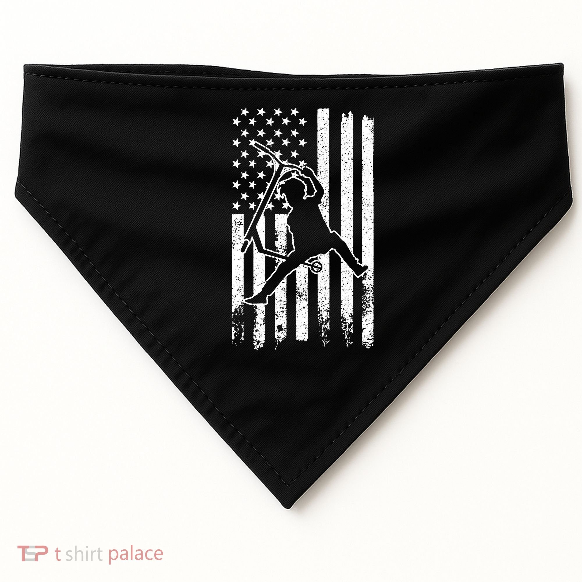 Scooter Stunt Us Flag Retro Scooter Boy USA-Made Doggie Bandana