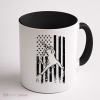 Scooter Stunt Us Flag Retro Scooter Boy Coffee Mug thumb 1