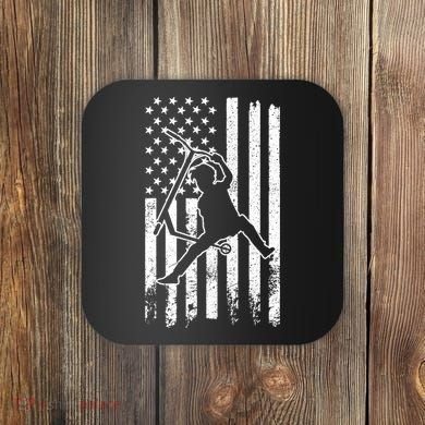 Scooter Stunt Us Flag Retro Scooter Boy Coaster