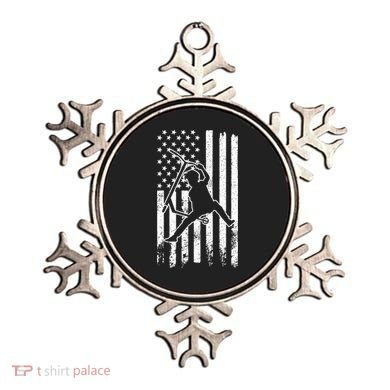 Scooter Stunt Us Flag Retro Scooter Boy Ornament
