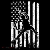 Scooter Stunt Us Flag Retro Scooter Boy Ornament thumb 1