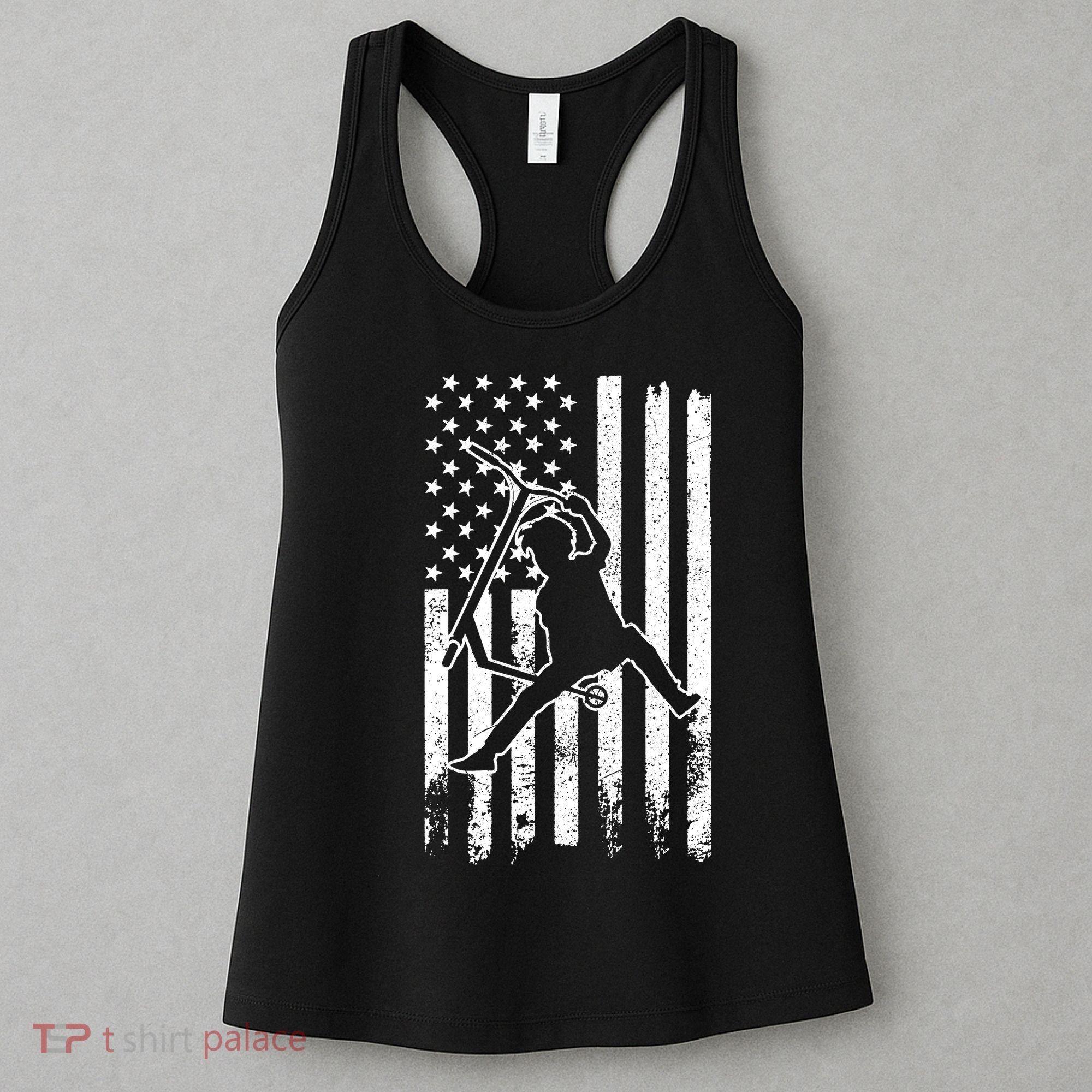 Scooter Stunt Us Flag Retro Scooter Boy Women's Tank Top