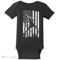 Scooter Stunt Us Flag Retro Scooter Boy Baby Bodysuit thumb 0