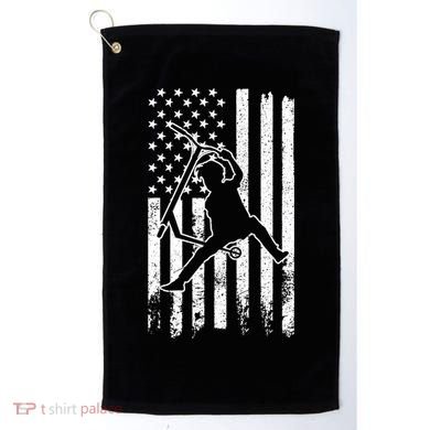 Scooter Stunt Us Flag Retro Scooter Boy Golf Towel