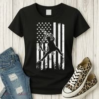Scooter Stunt Us Flag Retro Scooter Boy Women's T-Shirt thumb 3
