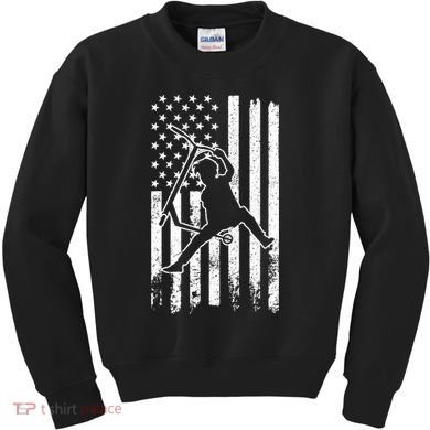 Scooter Stunt Us Flag Retro Scooter Boy Kids Sweatshirt