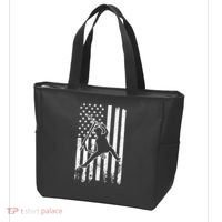 Scooter Stunt Us Flag Retro Scooter Boy Tote Bag thumb 3