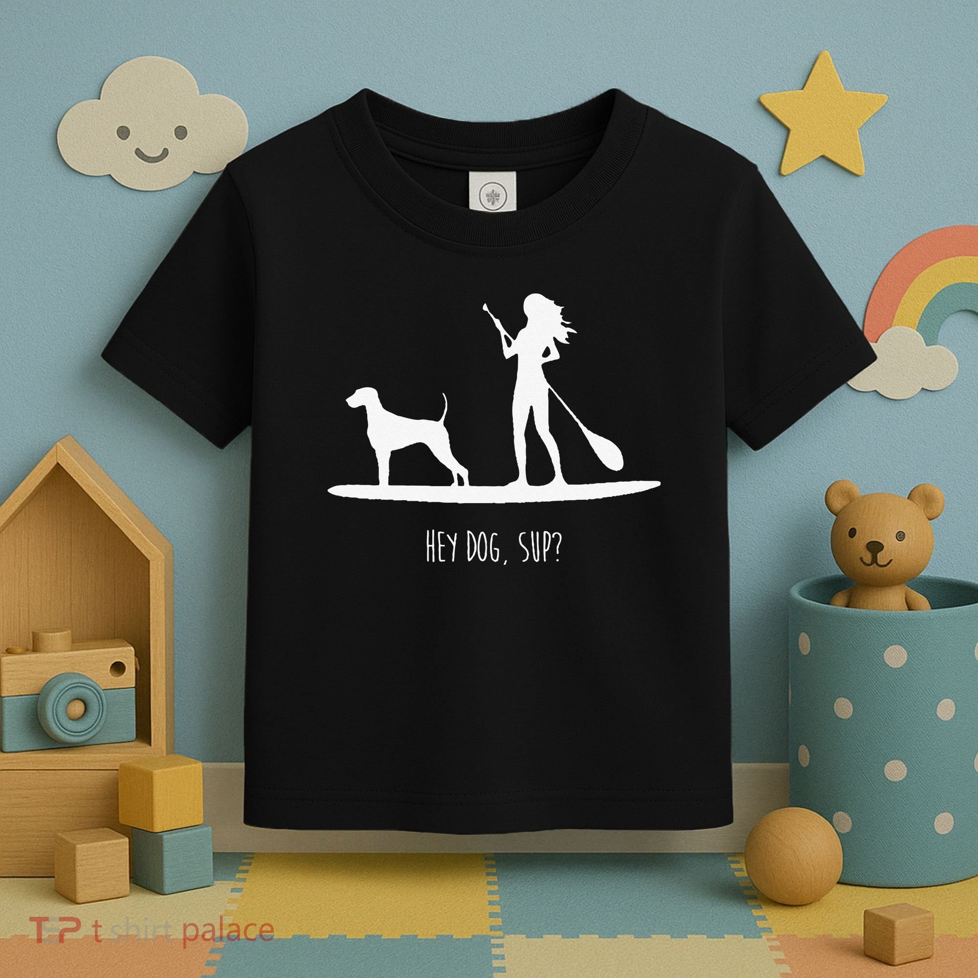 SUP Stand Up Paddle Board with Dog Toddler T-Shirt