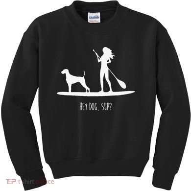 SUP Stand Up Paddle Board with Dog Kids Sweatshirt