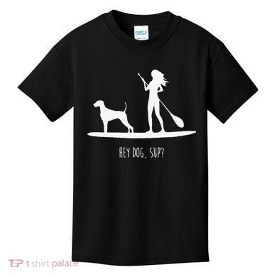 SUP Stand Up Paddle Board with Dog Kids T-Shirt