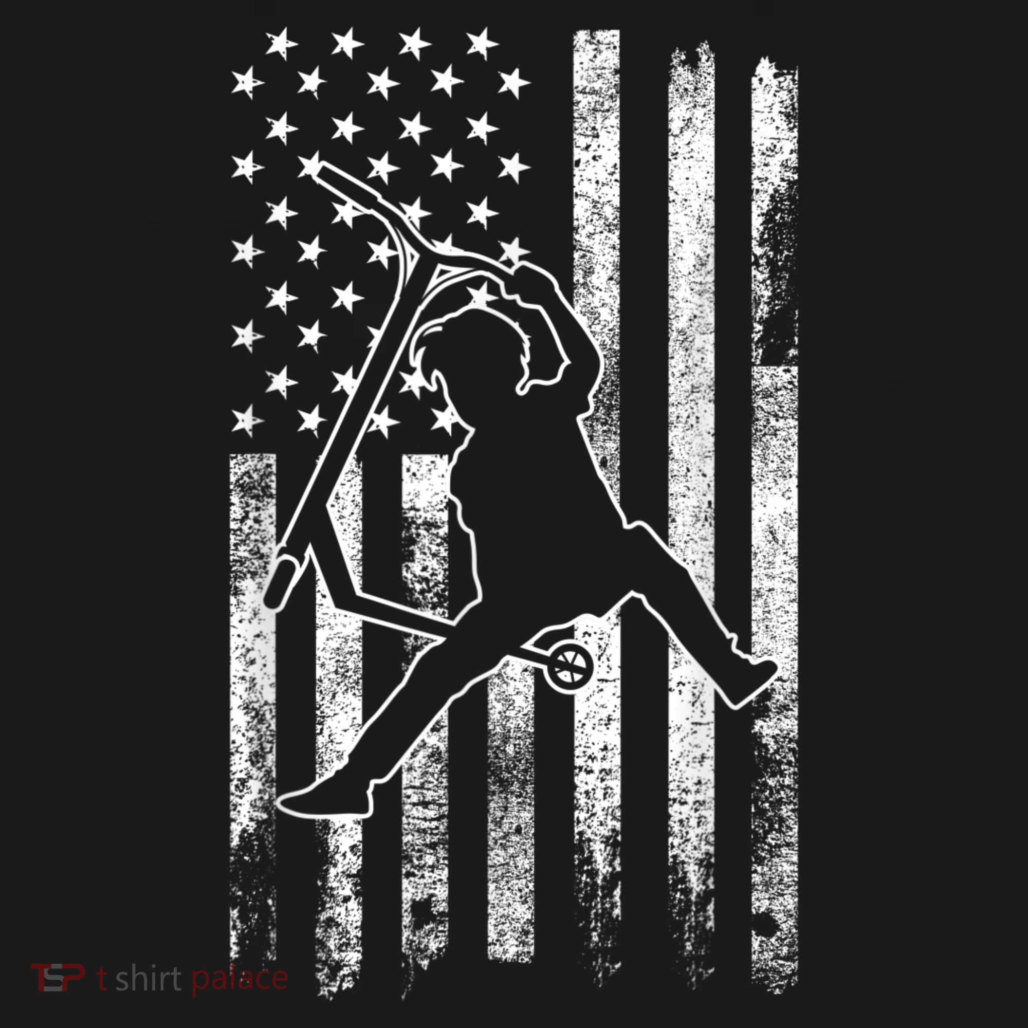 Scooter Stunt US Flag Retro Scooter Boys Hoodie