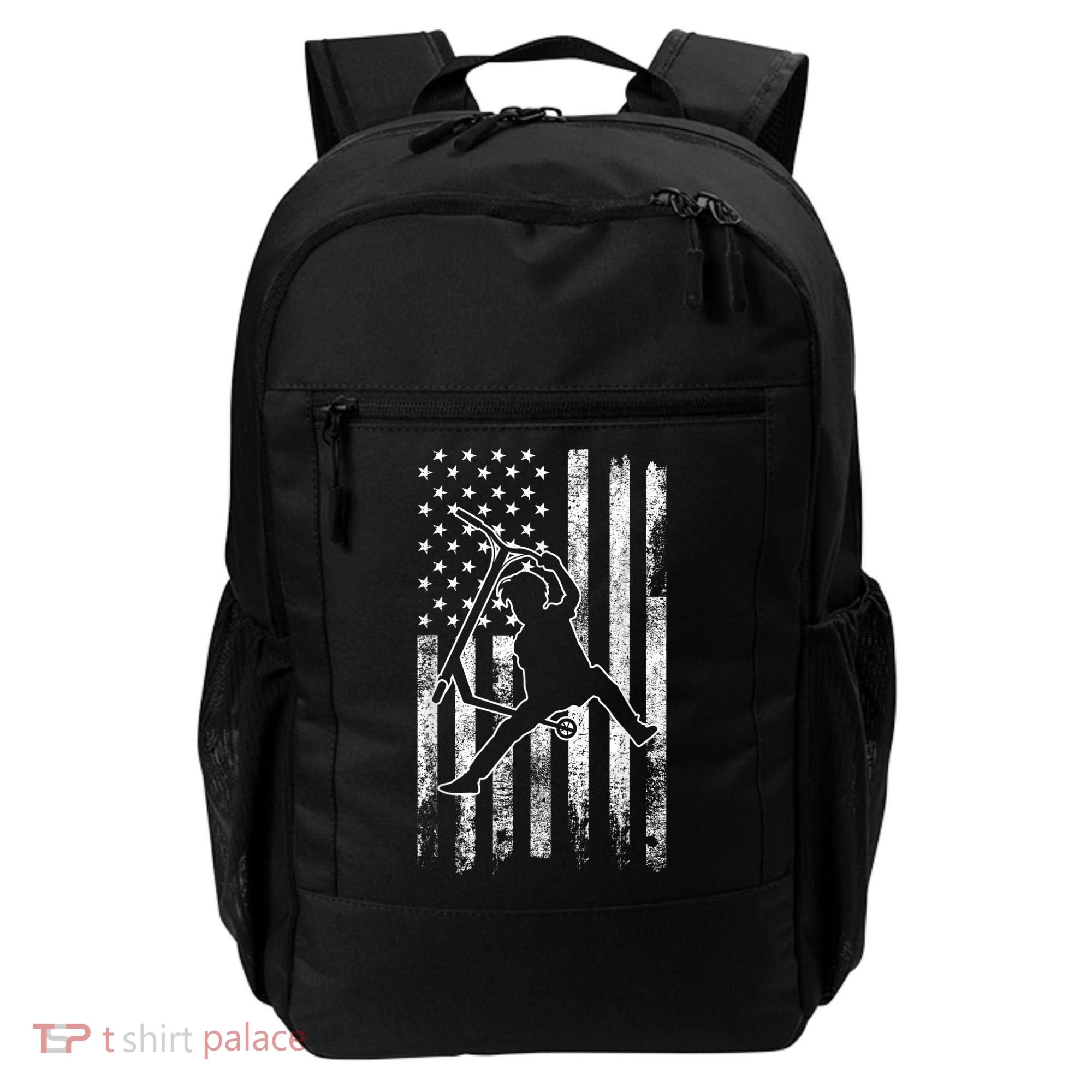 Scooter Stunt US Flag Retro Scooter Boys Backpack