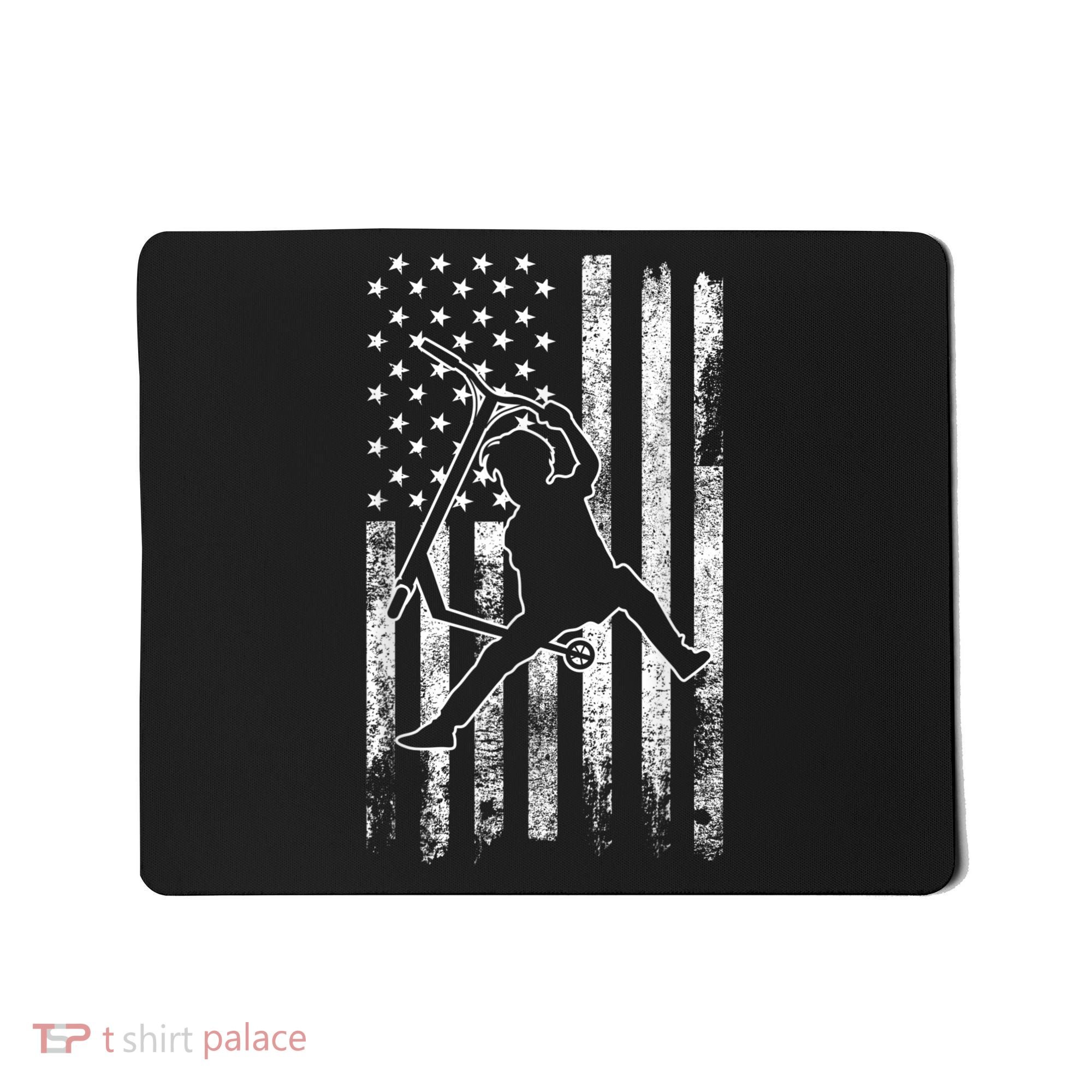 Scooter Stunt US Flag Retro Scooter Boys Mousepad