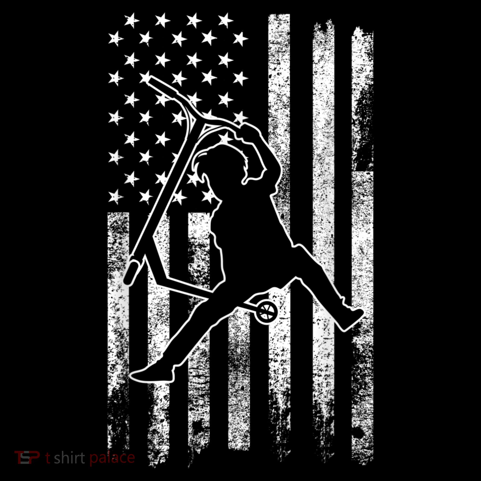 Scooter Stunt US Flag Retro Scooter Boys Mousepad