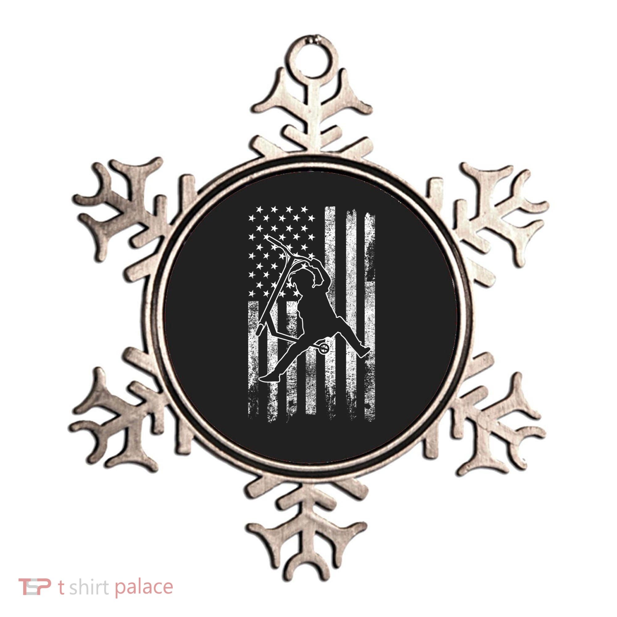Scooter Stunt US Flag Retro Scooter Boys Ornament