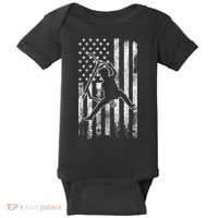 Scooter Stunt US Flag Retro Scooter Boys Baby Bodysuit thumb 0