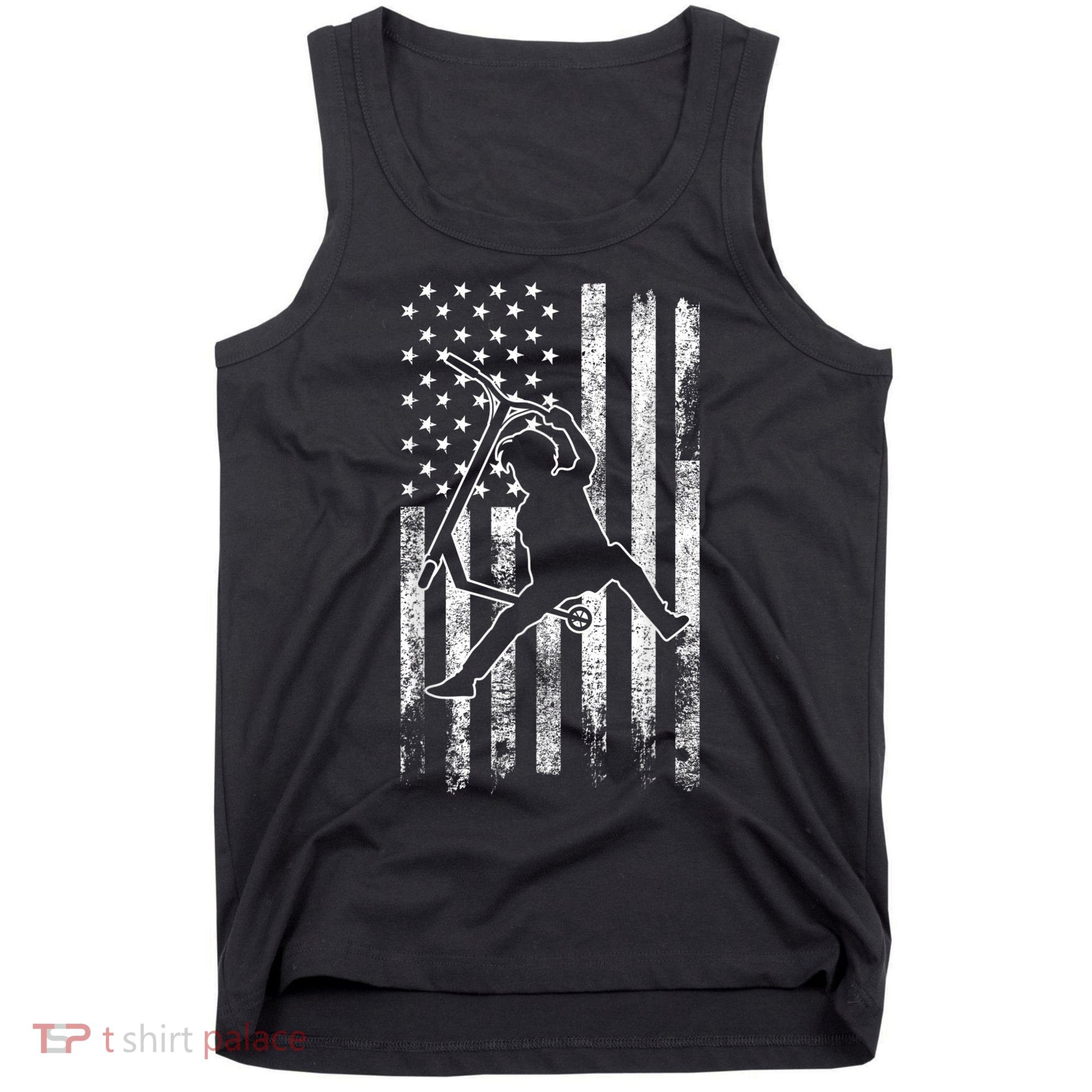 Scooter Stunt US Flag Retro Scooter Boys Tank Top