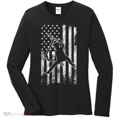Scooter Stunt US Flag Retro Scooter Boys Women's Long Sleeve Shirt