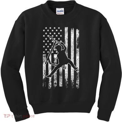 Scooter Stunt US Flag Retro Scooter Boys Kids Sweatshirt