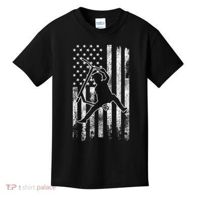 Scooter Stunt US Flag Retro Scooter Boys Kids T-Shirt