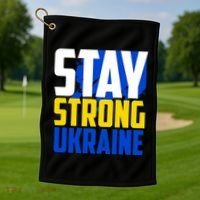 Stay Strong Ukraine Golf Towel thumb 1