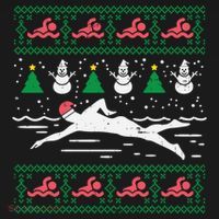 Swimmin Santa Ugly Christmas Sweater Sport Swim Swimmer Gift Ornament thumb 1