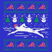 Swimmin Santa Ugly Christmas Sweater Sport Swim Swimmer Gift Long Sleeve Shirt thumb 2