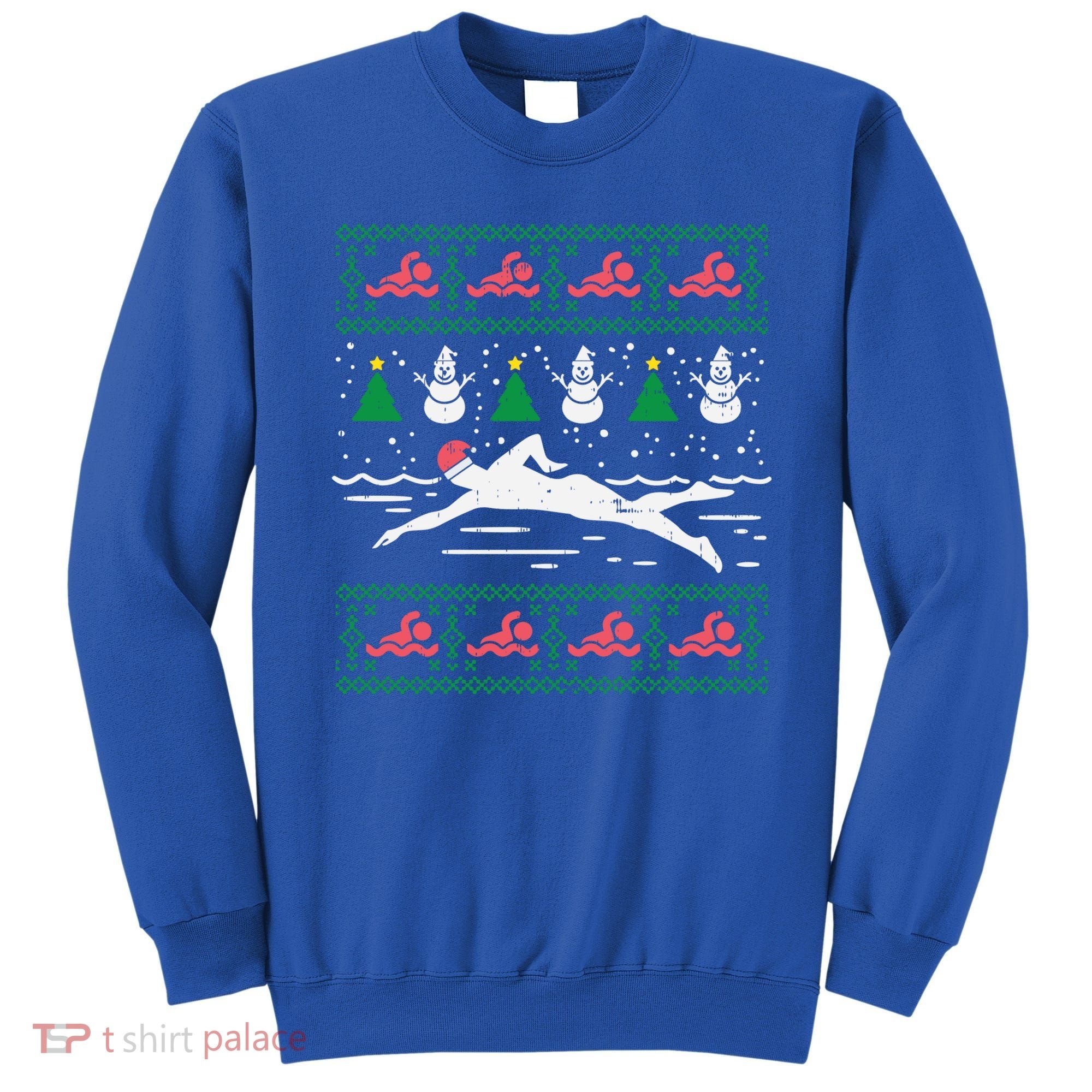 Swimmin Santa Ugly Christmas Sweater Sport Swim Swimmer Gift Sweatshirt