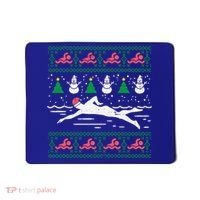 Swimmin Santa Ugly Christmas Sweater Sport Swim Swimmer Gift Mousepad thumb 0
