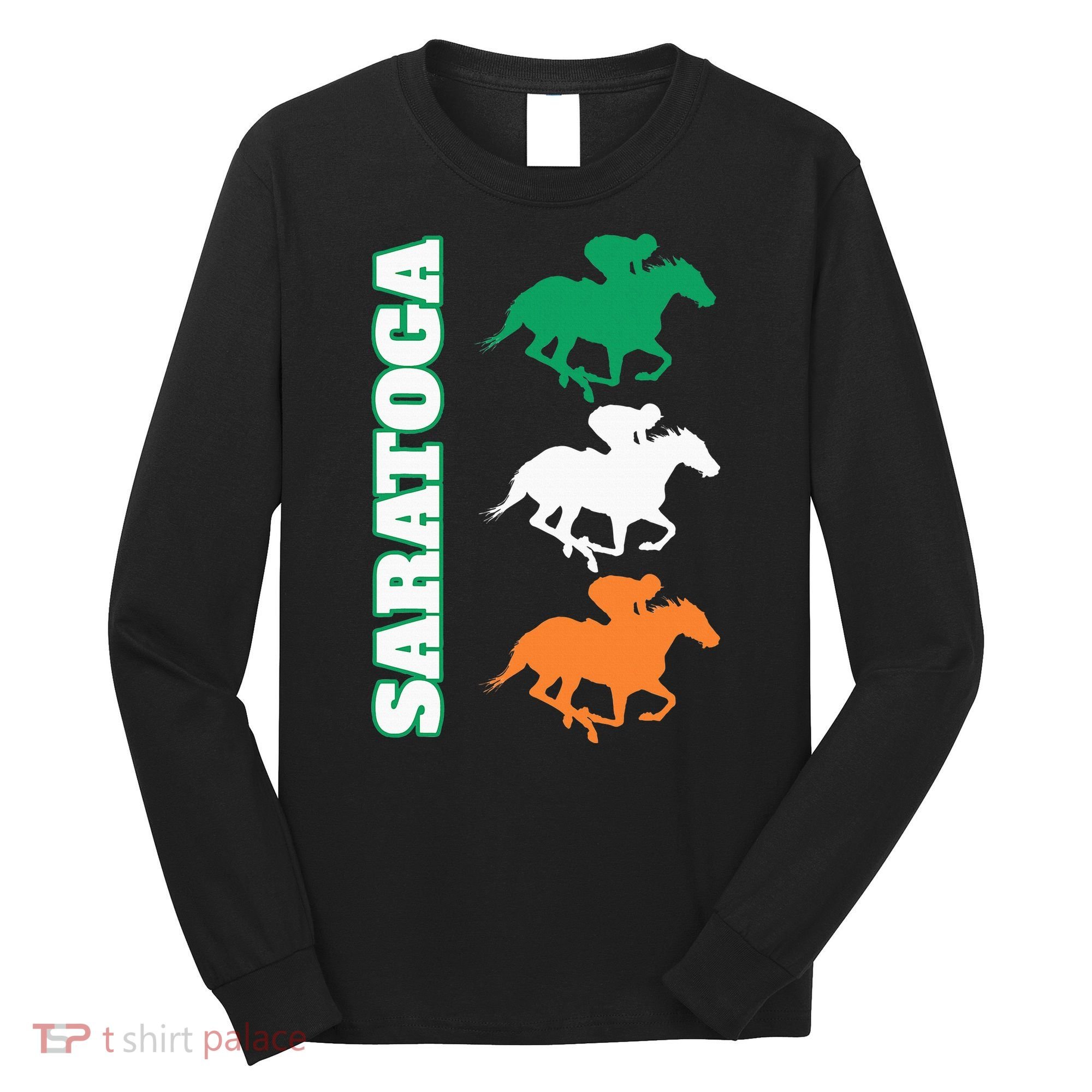 Saratoga Springs Upstate New York Horse Racing Long Sleeve Shirt