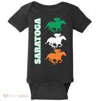Saratoga Springs Upstate New York Horse Racing Baby Bodysuit thumb 0