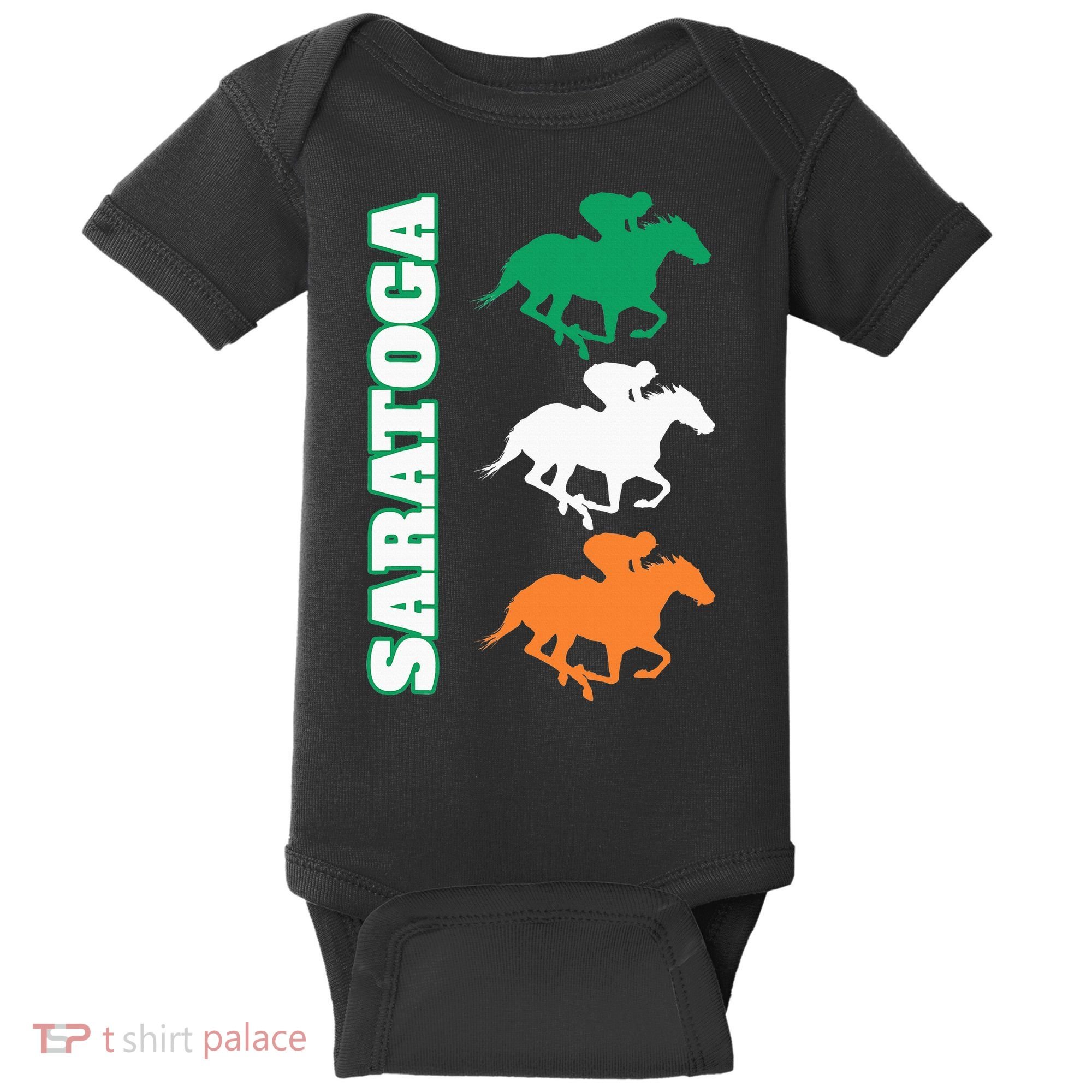 Saratoga Springs Upstate New York Horse Racing Baby Bodysuit