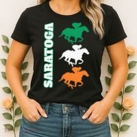 Saratoga Springs Upstate New York Horse Racing Women's T-Shirt thumb 2