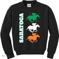 Saratoga Springs Upstate New York Horse Racing Kids Sweatshirt thumb 0