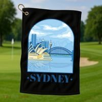 Sydney Skyline View Golf Towel thumb 1