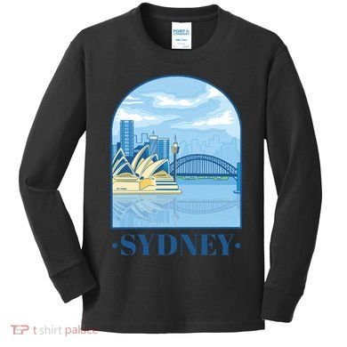 Sydney Skyline View Kids Long Sleeve Shirt