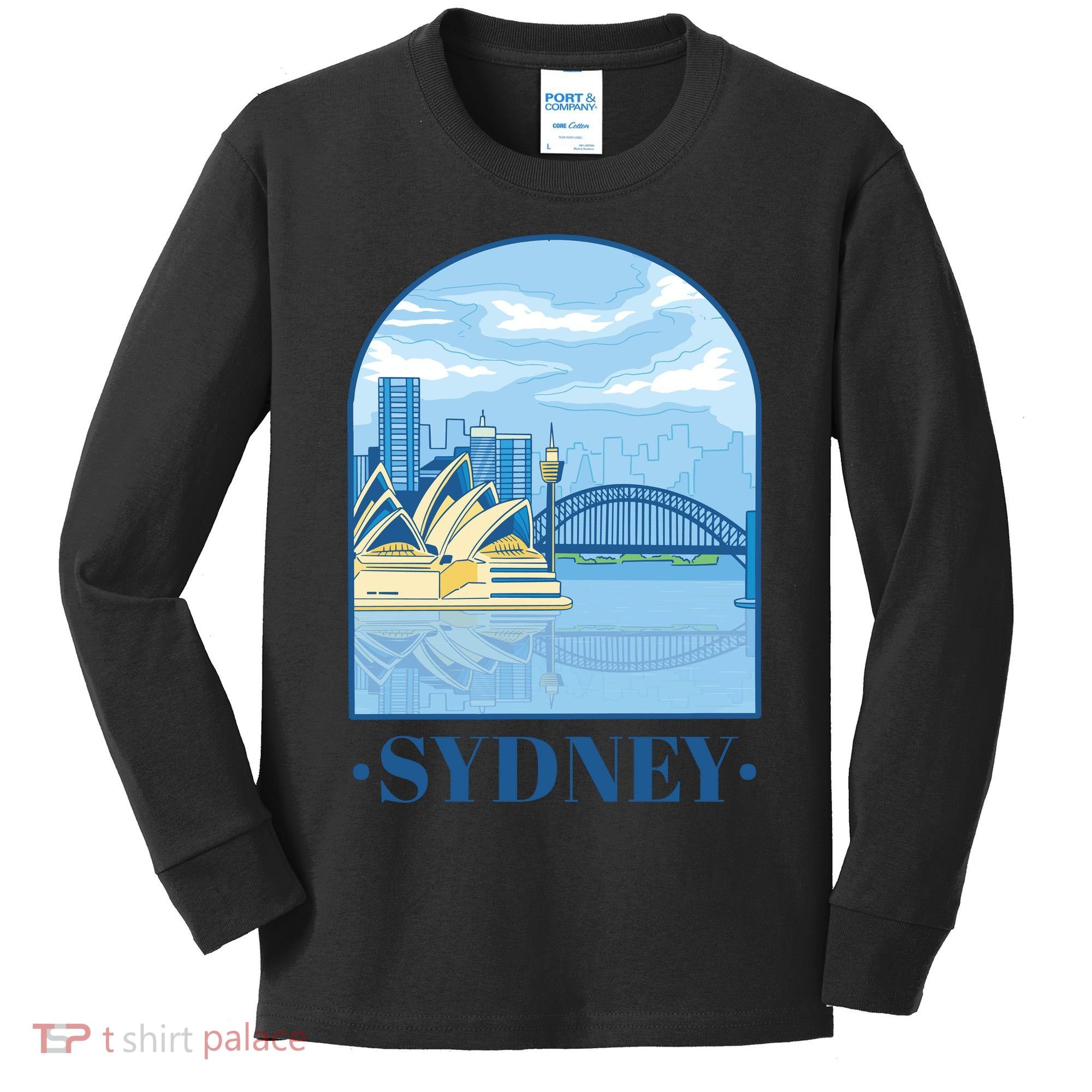 Sydney Skyline View Kids Long Sleeve Shirt