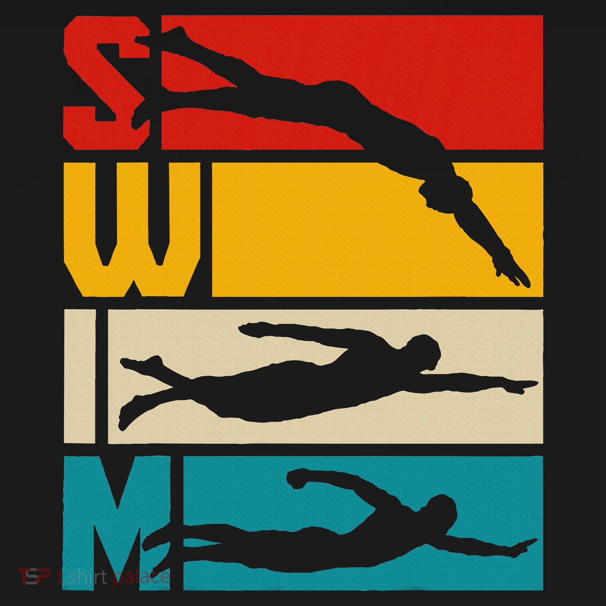 Swim Swimming Vintage Retro Swimmer T-Shirt