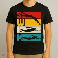 Swim Swimming Vintage Retro Swimmer T-Shirt thumb 3