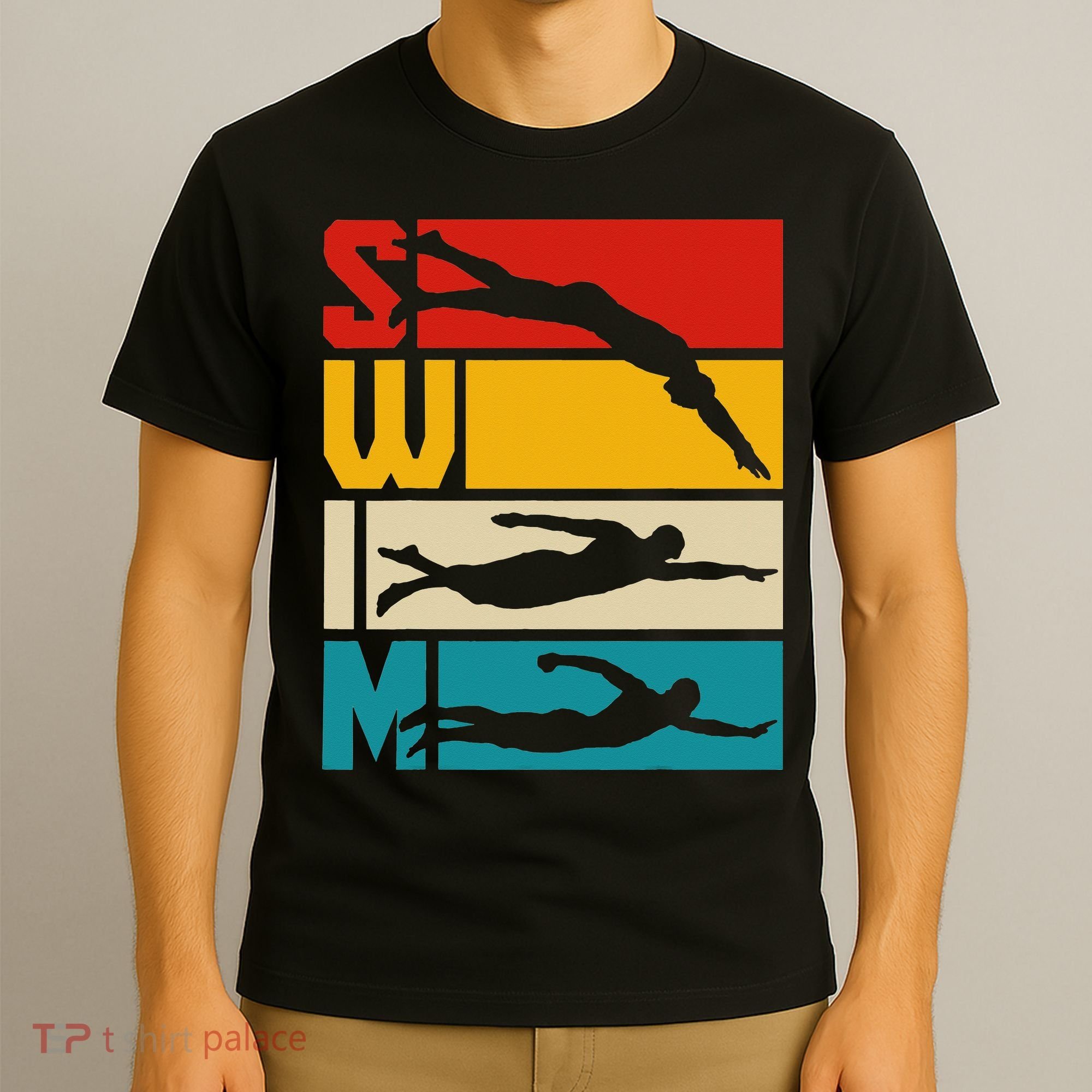 Swim Swimming Vintage Retro Swimmer T-Shirt