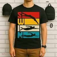 Swim Swimming Vintage Retro Swimmer T-Shirt thumb 6