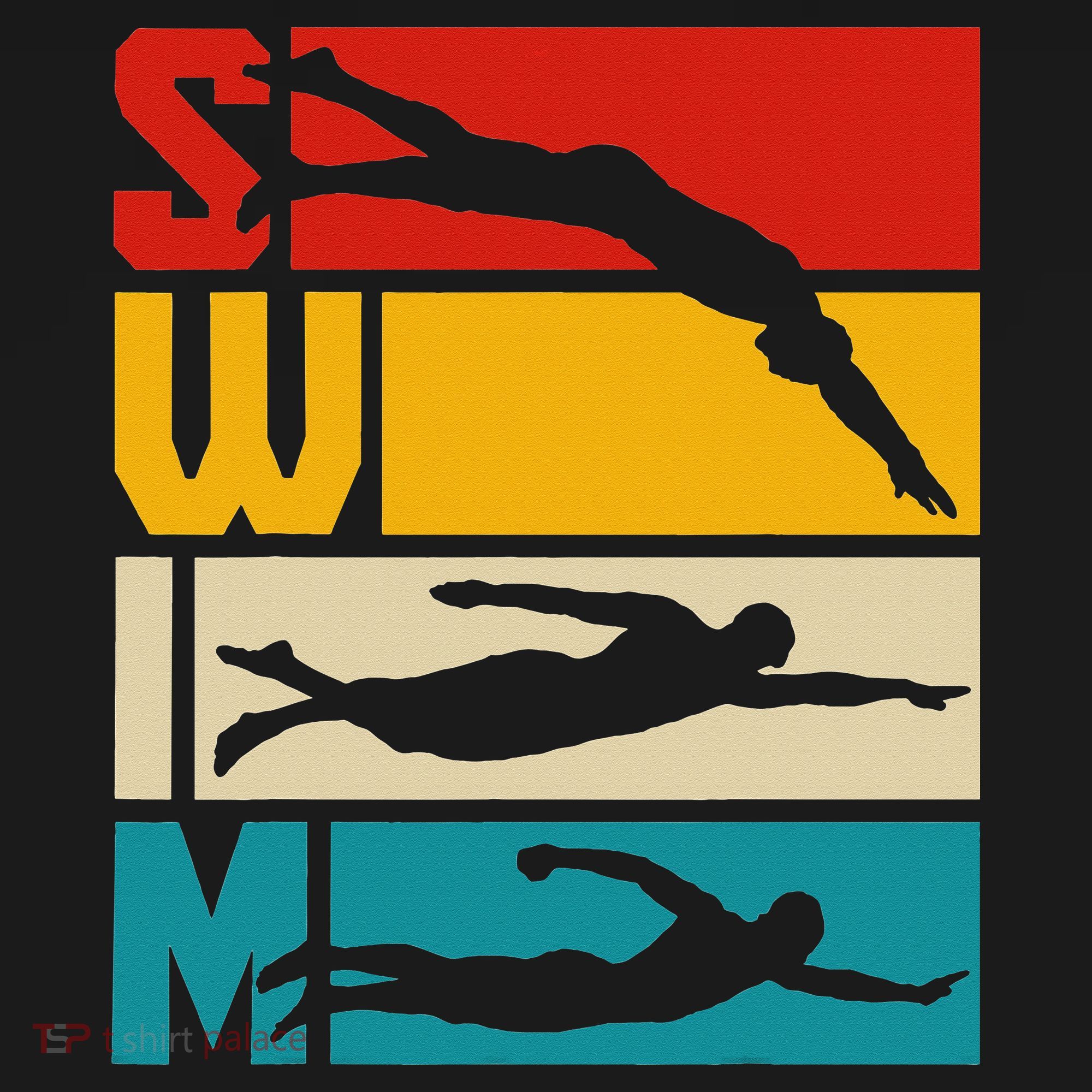 Swim Swimming Vintage Retro Swimmer T-Shirt