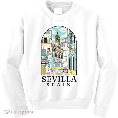 Sevilla Spain Vintage Retro Spanish Souvenir Kids Sweatshirt