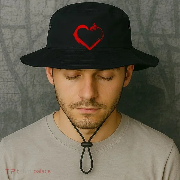 Simple Styled Valentines Heart Bucket Hat