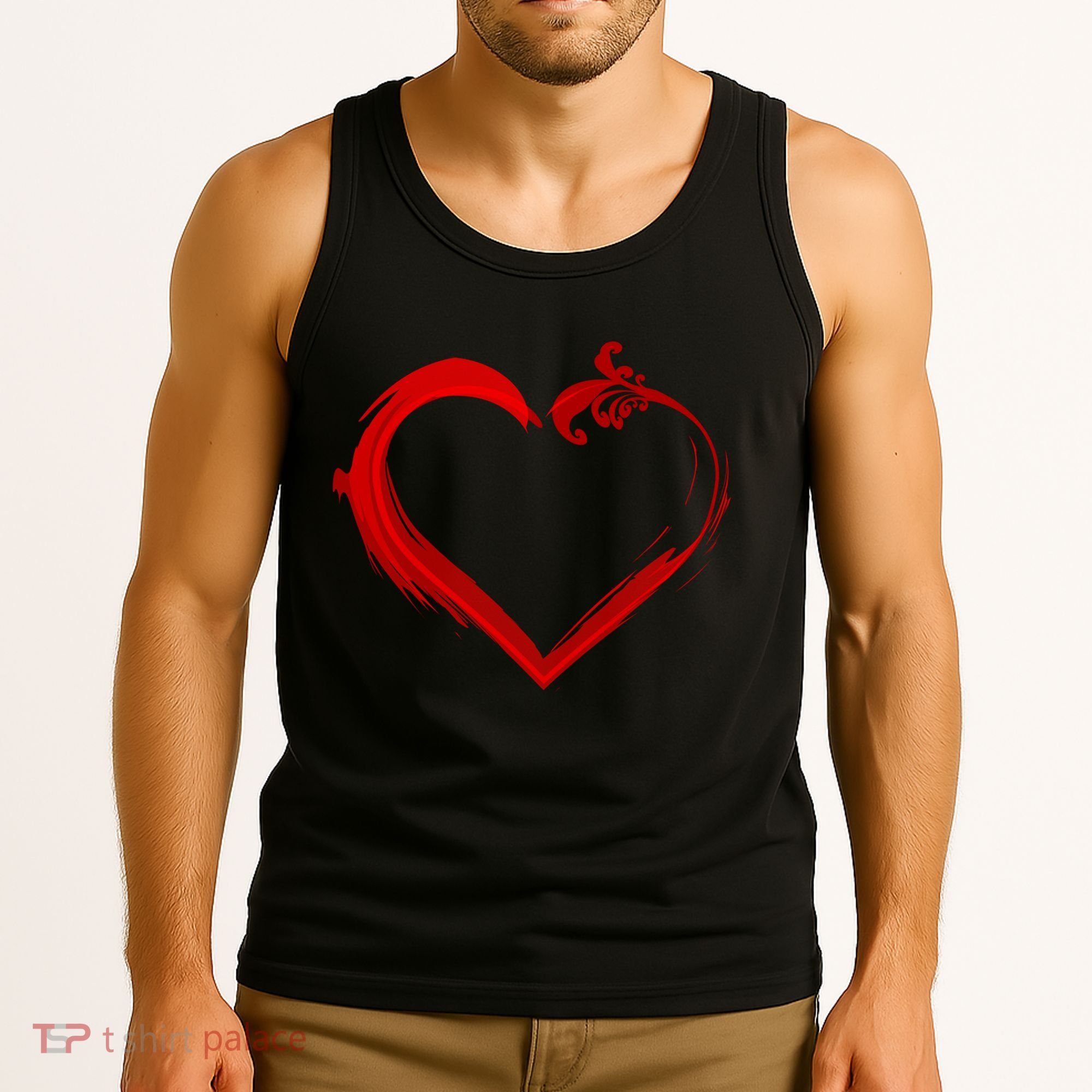 Simple Styled Valentines Heart Tank Top